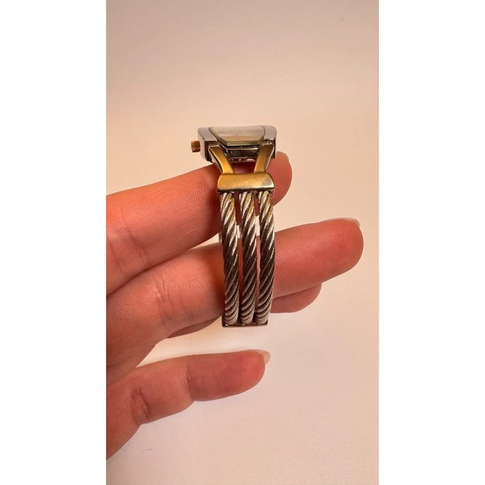 Anne‎ Klein Diamond Mother of Pearl Womens Watch Gold Tone Cable Bracelet